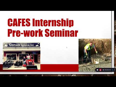 CAFES Internship Pre-Work Seminar Fall 2020