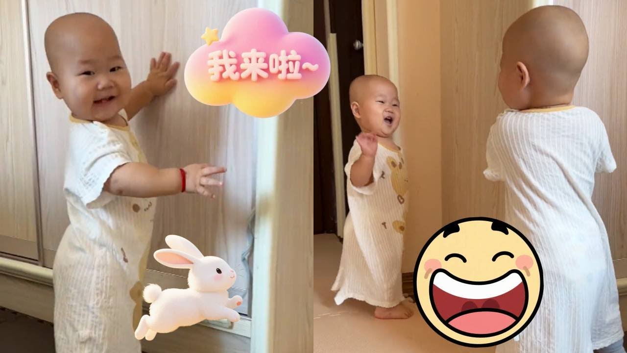 【超萌双胞胎】俩萌娃踉跄扶着墙，像喝醉的小企鹅互相拍头，妈妈举手机笑到手抖：“这架打得也太费墙了！”