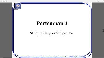 Pertemuan 3 Dasar Pemrograman Python: String, Bilangan & Operator Pt.2