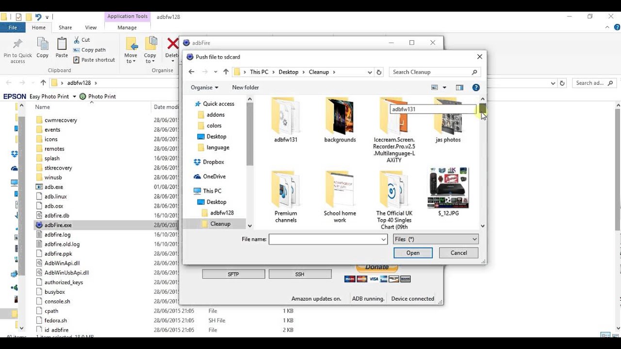 Using abdfire to upload zip files to your amazon fire tv