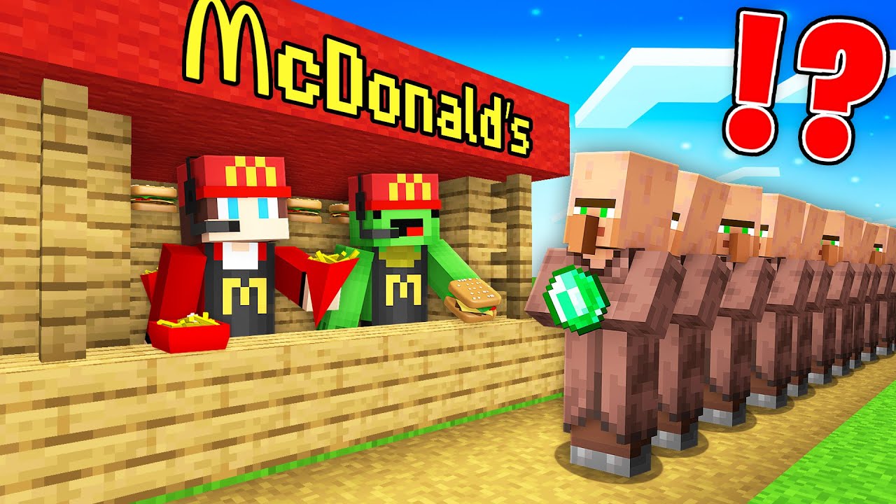JJ and Mikey Surived 100 Days in MCDONALDS in Minecraft - Maizen