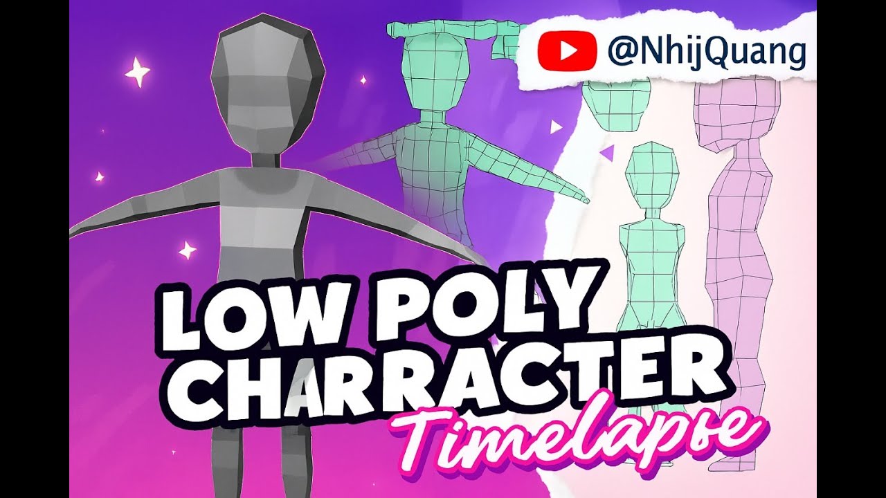 Low Poly Character Timelapse Blender Beginner Journey - YouTube