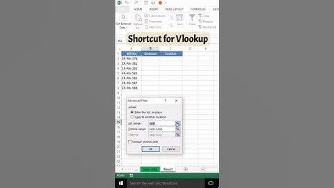 Excel Shortcut for Vlookup