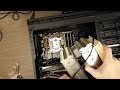 Noctua NH-D14 CPU cooler installation onto a Intel CPU and motherboard