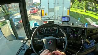 ASMR 🇩🇪 POV Truck Driving 2023 Scania | Germany City Drive 4k New Gopro screenshot 3