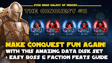 Easy boss and sector faction feats guide with this data disk set in Conquest #11 | SWGOH