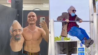 Old Man Street Workout Prank