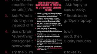 How to Stop Feeling Overwhelmed by Your To-Do List (Without Deleting Tasks) #ad (Verify Info)