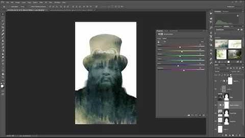 project compositing with blend modes double exposure, Photoshop tutorials
