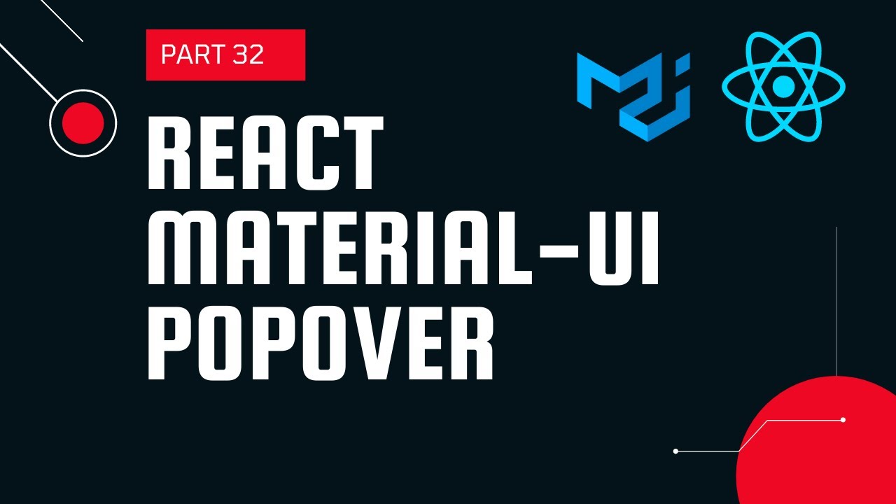 React Material Ui Tutorial 32: Popover Component In Material Ui