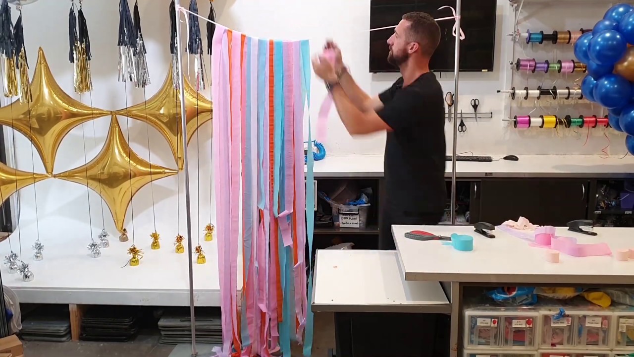 Colorful Balloon Collection With Paper Streamer And String