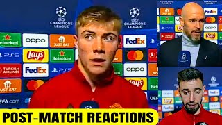 Rasmus Hojlund, Bruno Fernandes and Erik Ten Hag  reactions || F.C Copenhagen 4-3 Manchester United