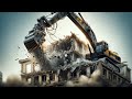 1 Hour Extreme Powerful And Dangerous Excavator Demolishing Building,Idiots Heavy Equipment Operator