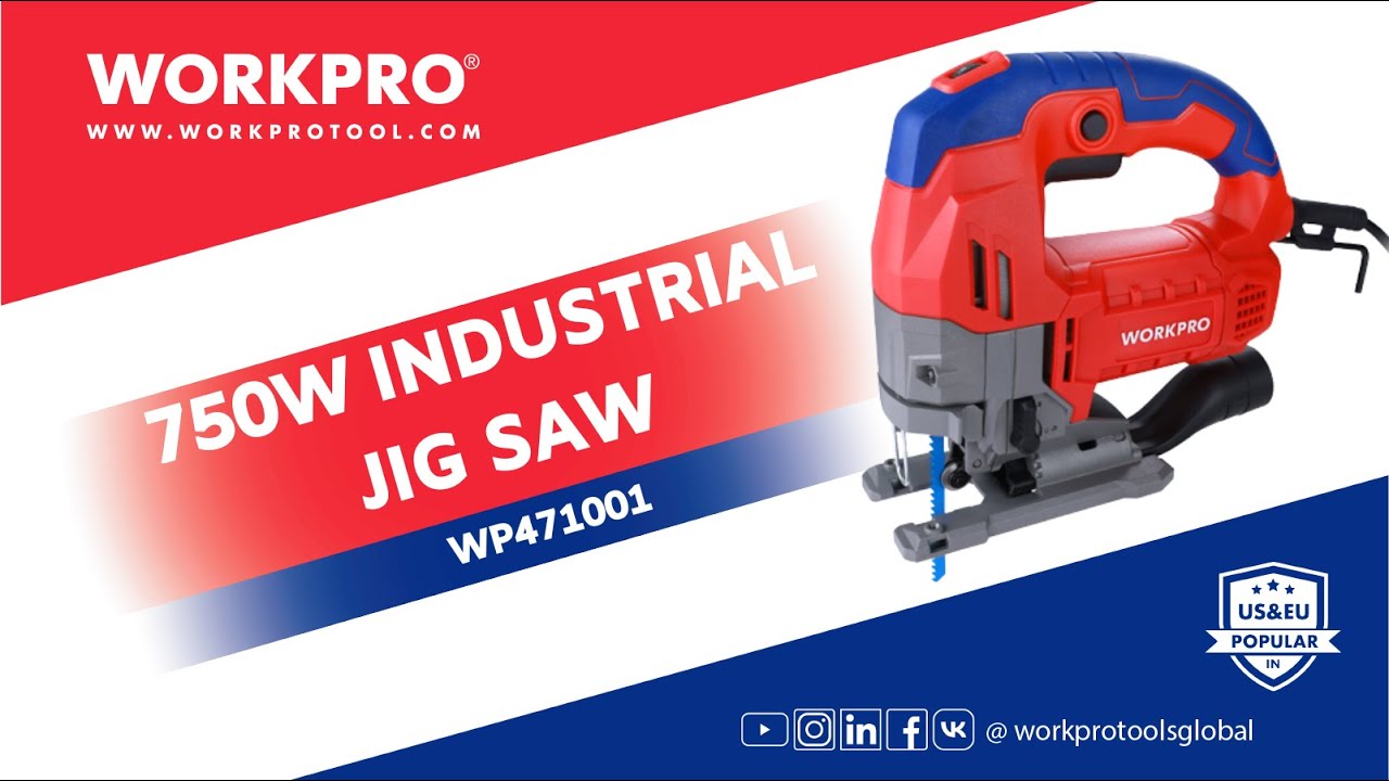 WORKPRO 750W Industrial Jig Saw Unboxing, Review, and Demonstration