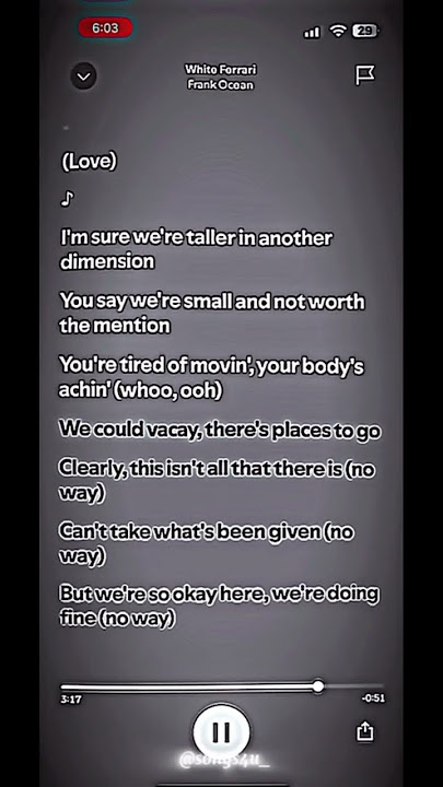 ~ white ferrari ~ • frank ocean • #shorts #lyrics #fyp #viral #lipsync #songs4u_