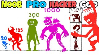 NOOB vs PRO vs HACKER vs GOD in Number.io Stick Tower Defense