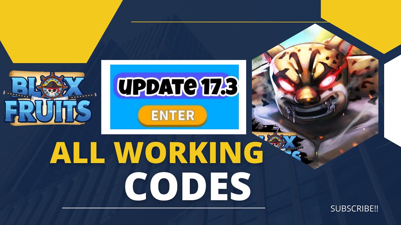 ALL WORKING) Blox Fruits Codes Update 17.3