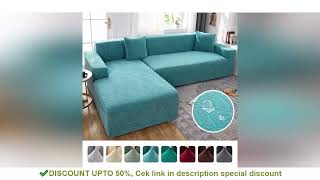 Water-resistant Thicken Sofa Cover 1/2/3/4 Seaters Leaf Jacquard Solid L Shaped Slipcover Elastic