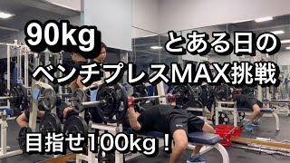 とある日のベンチプレスMAX挑戦目指せ100kg