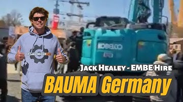 Jack Healey (EMBE Hire) live walk around excavators at BAUMA Germany