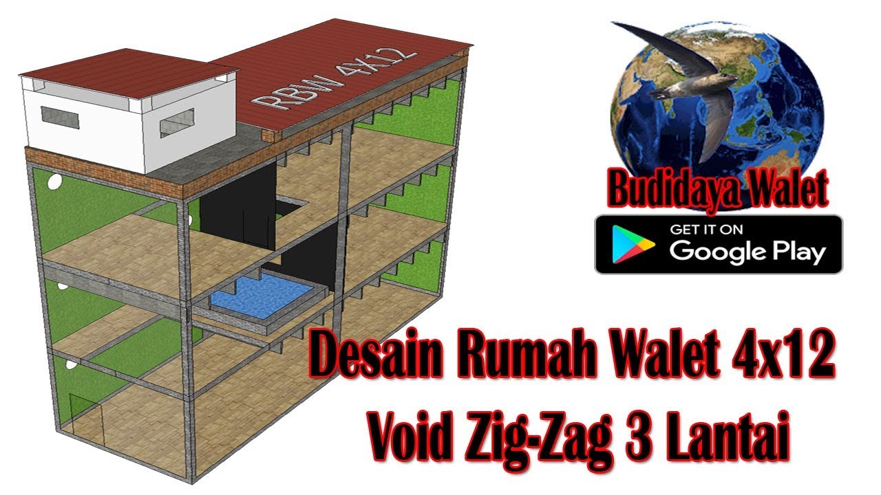 Desain Rumah Walet 4x12 Void Zi Zag 3 Lantai Youtube