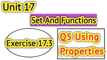 Unit 17 exercise 17.3 q5 solution class 10 sets and functions | new mathematics book for sindh board