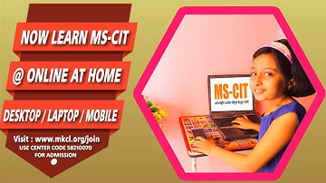 Learn MS-CIT Course Online Via Laptop & Smartphone From Home Mankhurd | MS-CIT | ADV Excel | MKCL
