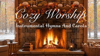 Download Lagu Ambient Hymns \u0026 Christmas Carols | 1 Hour 🍂 Cozy Fireplace Crackle, Early Snow | Thanksgiving! MP3