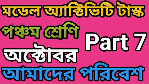 Class 5 Amader Poribesh Model Activity Task Part 7//Model Activity Task Class 5 Amader paribesh