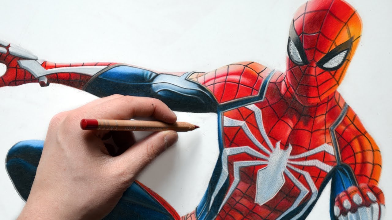 Drawing PS4 SPIDER MAN (2018) - YouTube