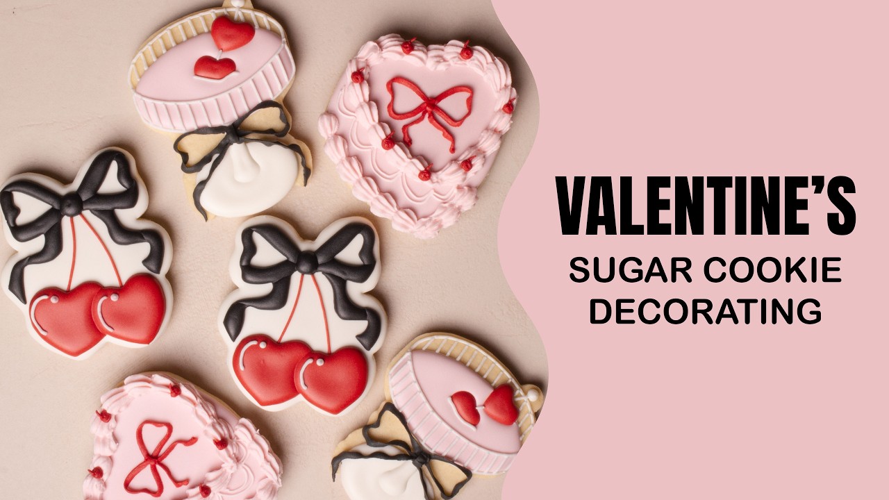 Coquette Valentine's Day Sugar Cookie Decorating | Relaxing + Satisfying