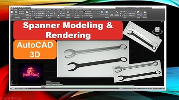 AutoCAD 3D | How to Model Spanner | AutoCAD Tutorial | Rendering