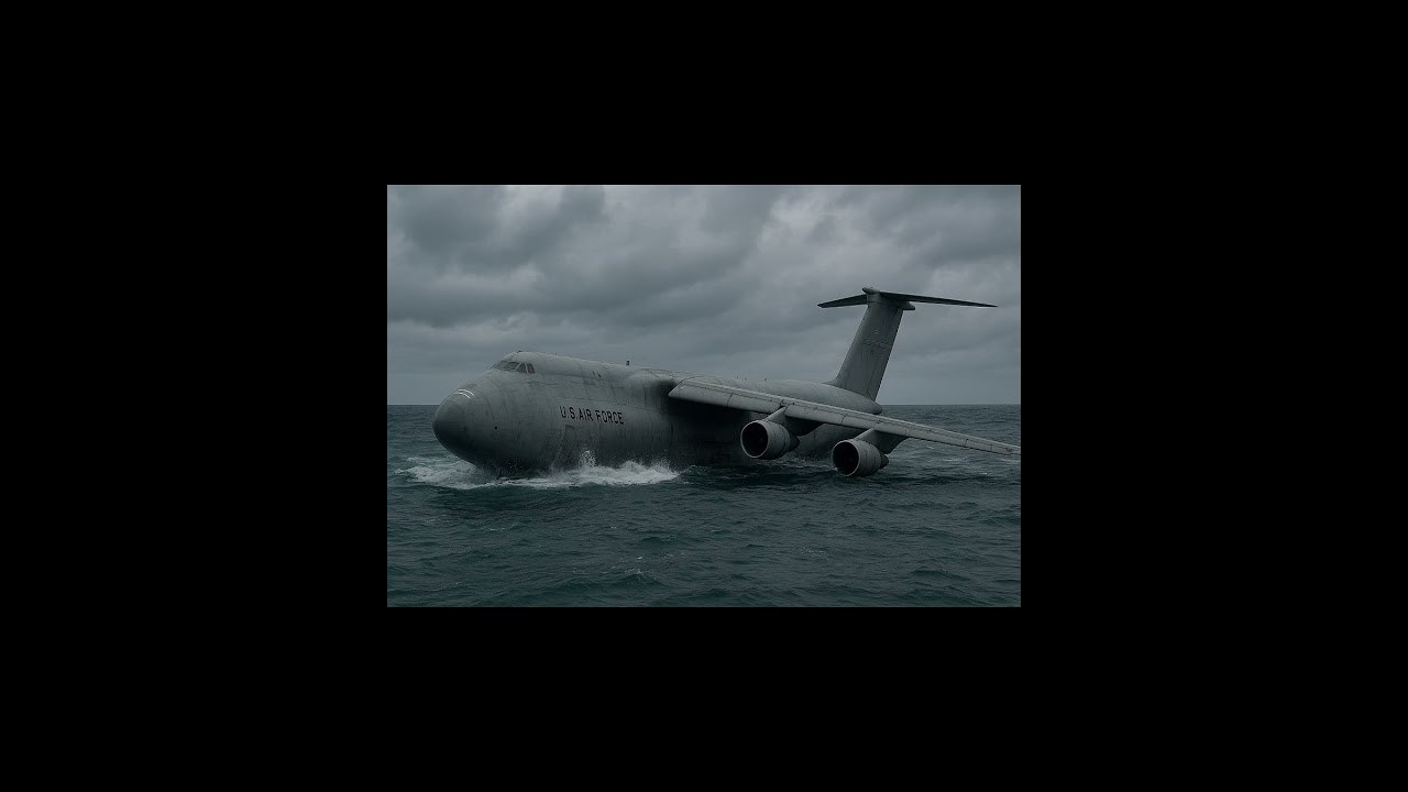 A Lockheed C-5M Super Galaxy crash lands on the black sea 