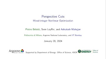 Lecture 30: Perspective Cuts, by Sven Leyffer.