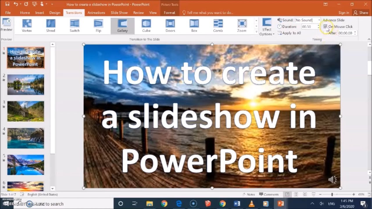 slide show presentation in powerpoint