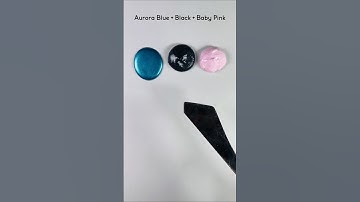 “Clean and Subtle: Aurora Blue + Black + Pink. #colormixing