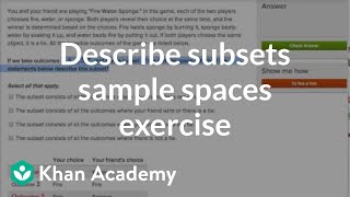 Describing Subsets Of Sample Spaces Exercise