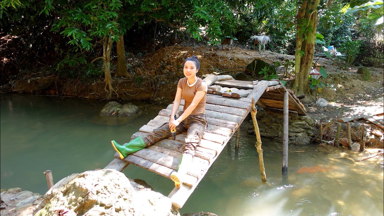 Full Video : How to build a bridge without pillars, built by hand, free ...
