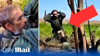 'On your knees!' Desperate Russian soldier surrenders to Ukrainians in Bakhmut POV footage