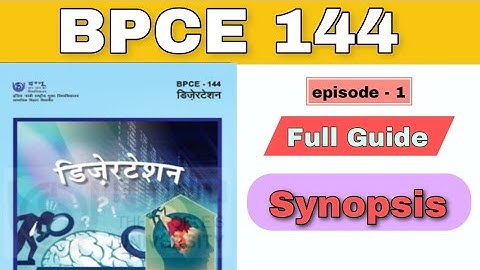 Epi -1 • BPCE 144 dissertation/project Full guide video | Synopsis guide | kapildharad
