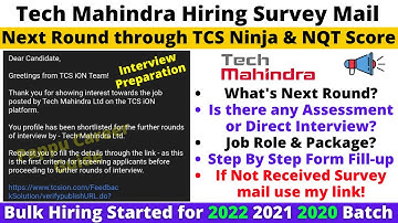 Tech Mahindra Bulk Hiring 2022 | 2021 & 2020 Survey Form Mail Update, Next Round is Direct Interview