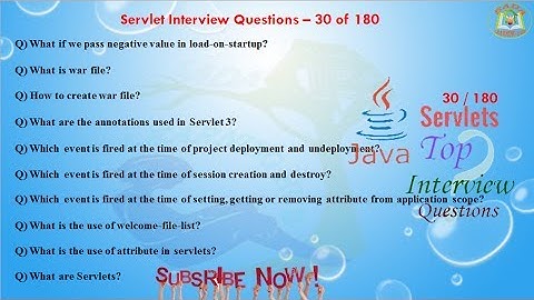 Servlet Interview Questions –  30 out of 180