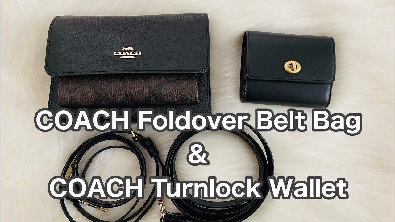 COACH Turnlock Leather Compact Wallet & COACH Foldover Belt Bag
