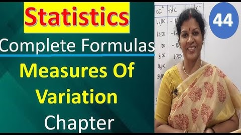 44. Complete Formulas of "Measures Of Variation" Chapter from Statistics Subject