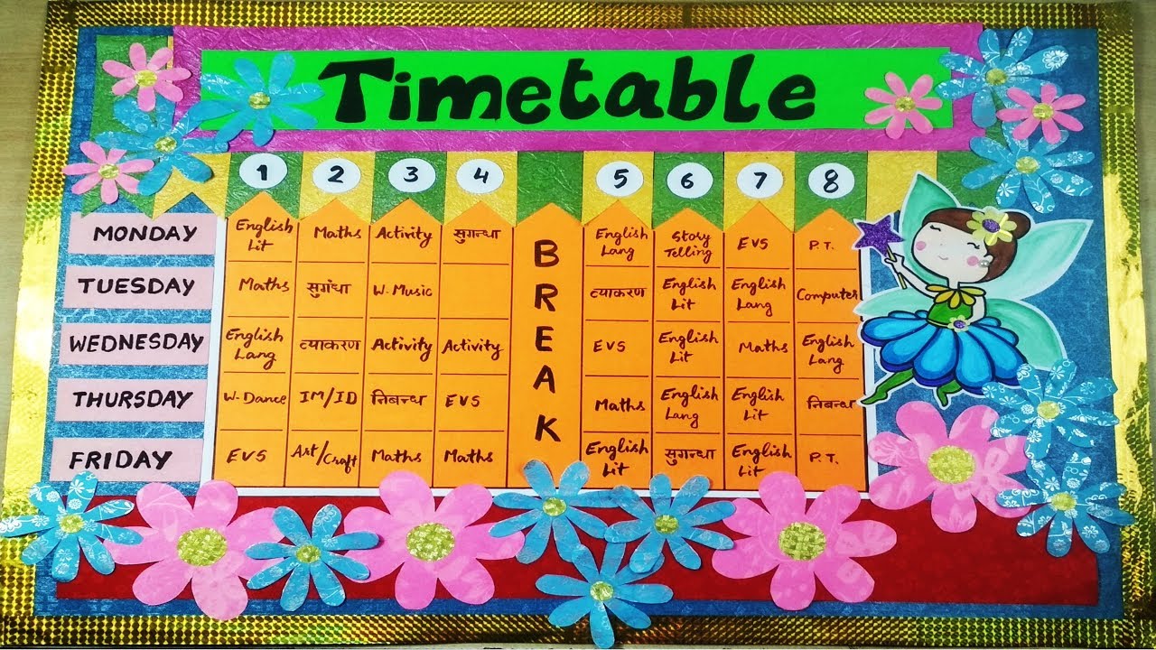 Time Table Chart Decoration Ideas