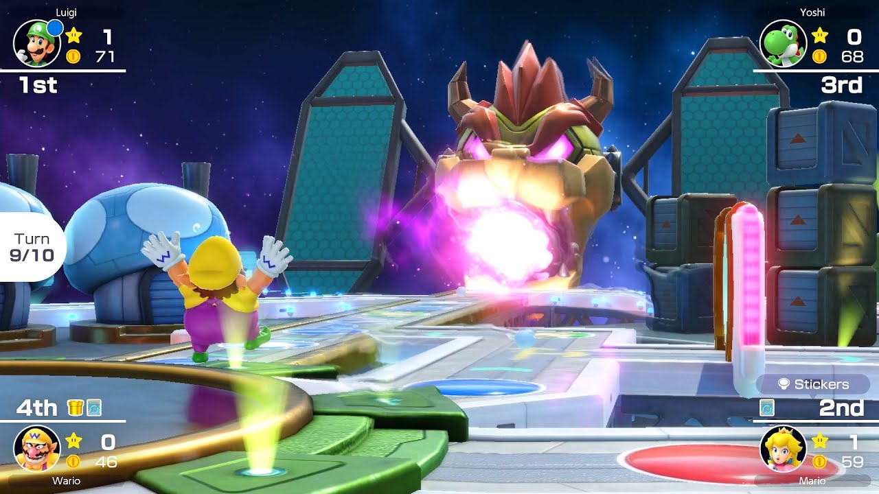Mario Party Superstars #48 Space Land Peach vs Luigi vs Wario vs Yoshi