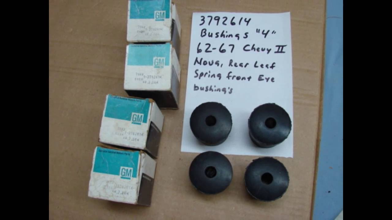 3792614 NOS GM FRONT EYE BUSHINGS 1962 1963 1964 1965 1966 1967 CHEVY 2 NOVA SS 327 REAR LEAF SPRING