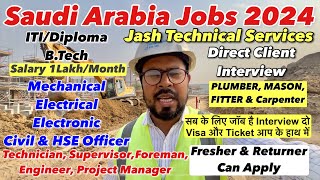 Saudi Arabia Jobs 2024 | Good Salary | Employment Visa | Direct Interview