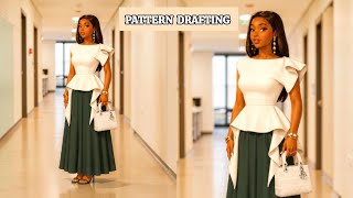 How to Draft an Asymmetric Peplum Blouse with Statement Sleeves | Pattern Drafting Tutorial