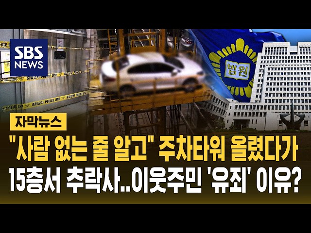 "사람 없는 줄 알고" 주차타워 올렸다가 15층서 추락사..이웃주민 '유죄' 이유? (자막뉴스) / SBS